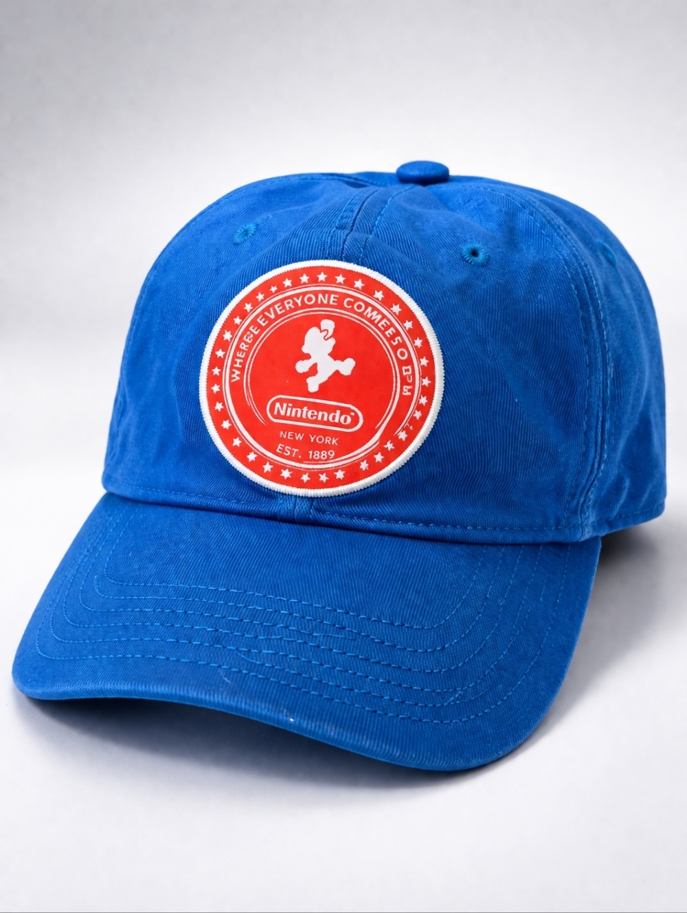 Nintendo New York Dad Cap | Blue Mario Logo Hat | One Size